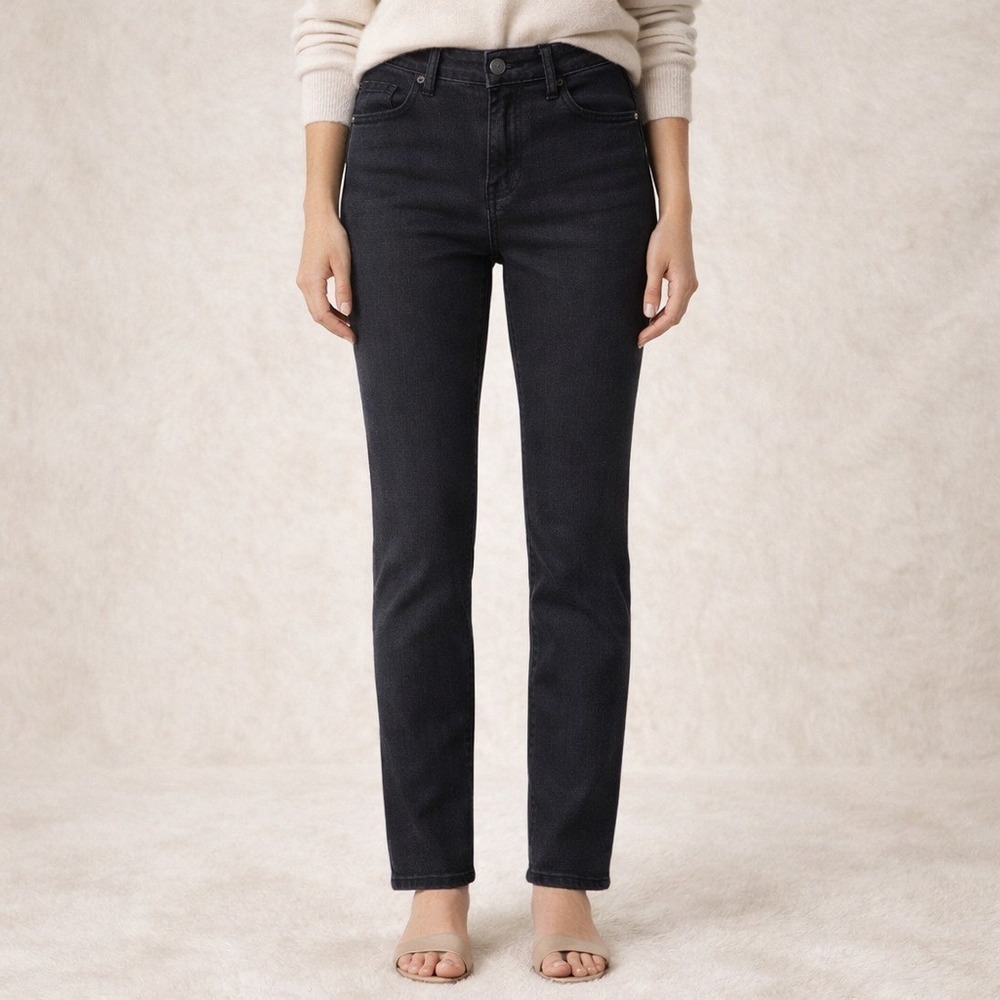 Liverpool Abby Skinny Jeans Women's 10/30 Black Platinum Wash Stretch Denim Pant